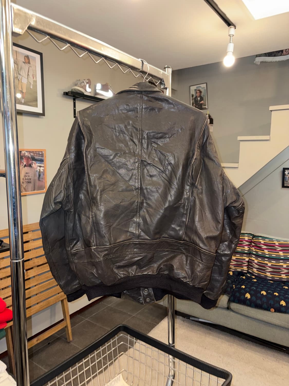 80’s American genuine leather A-2 bomber 상품이미지9