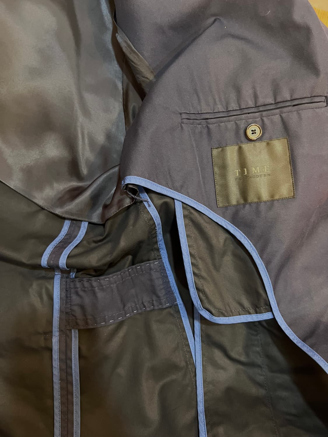 타임옴므 남성 네이비 개버딘더블코트 트렌치코트 상품이미지9