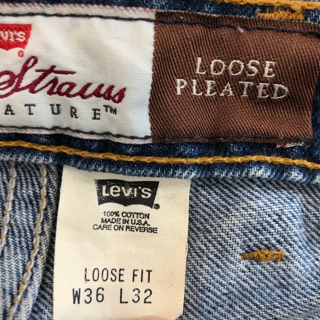 90s USA 리바이스 547 오렌지탭 루즈핏 청바지 34 인치 상품이미지5