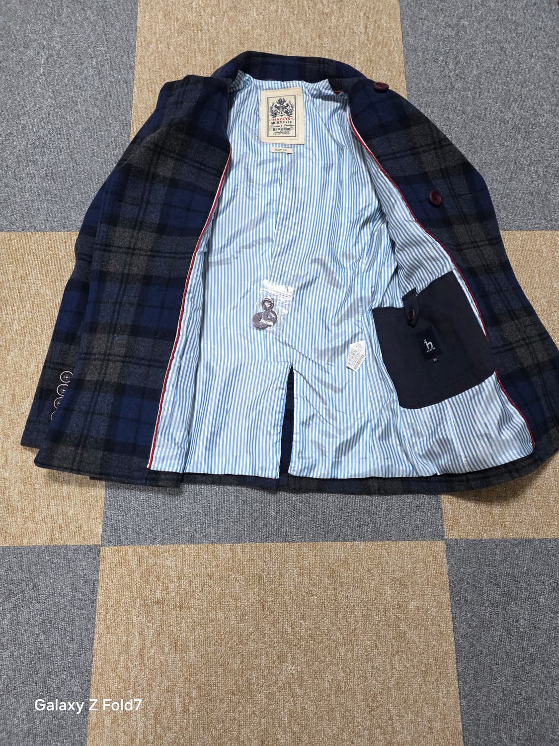 헤지스 모직 코트 타탄 체크 피코트 [95] 상품이미지7