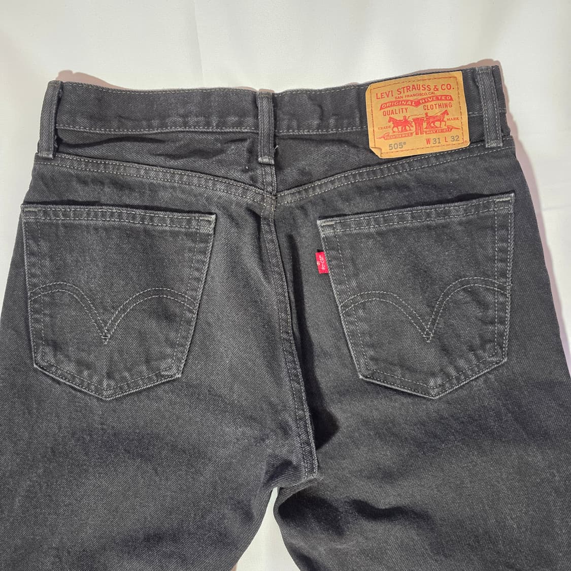 [W31L32]리바이스 505 스트레이트핏 블랙 데님 팬츠 상품이미지6