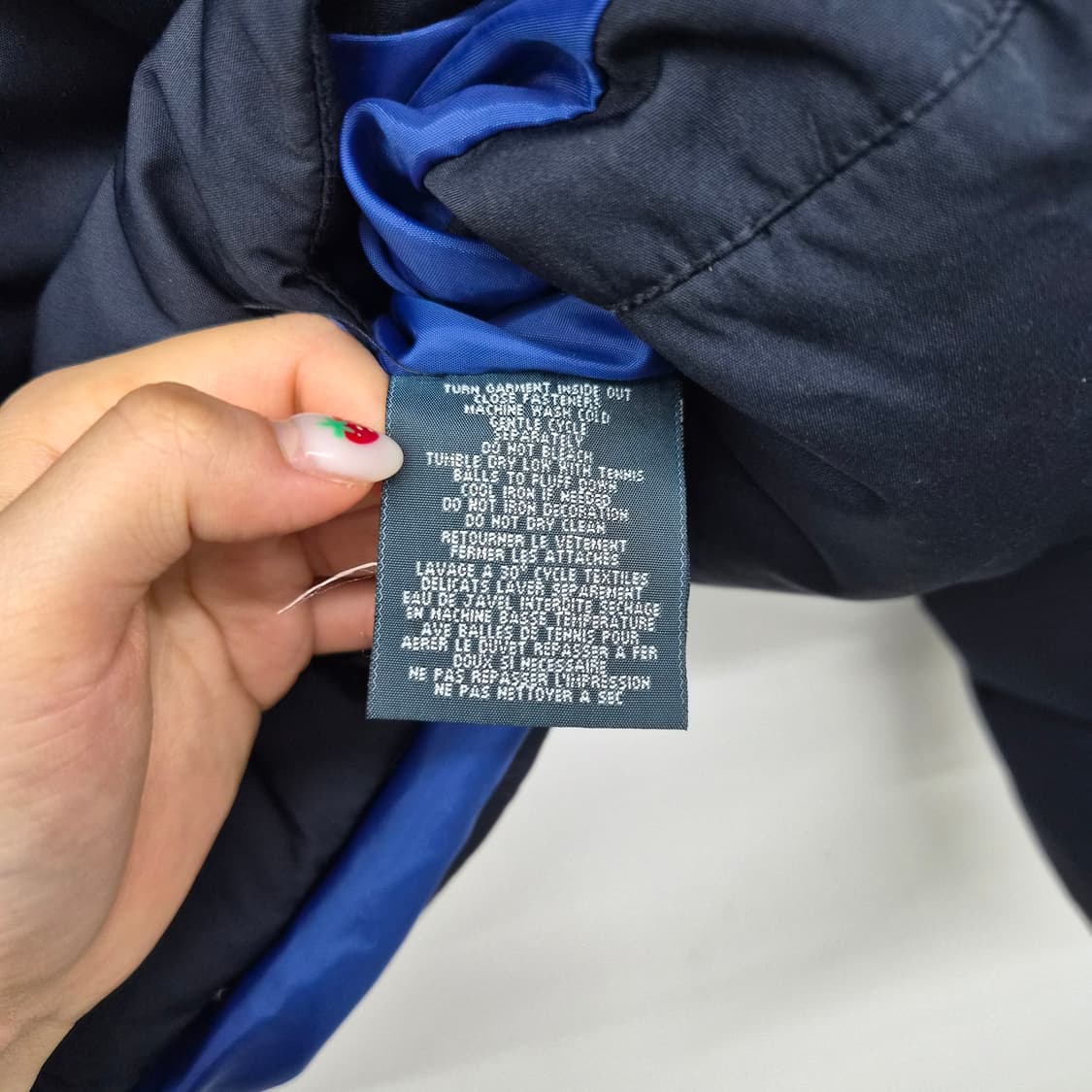 폴로 랄프로렌 빅포니 네이비 후드 덕다운 패딩 여자 XL 상품이미지5