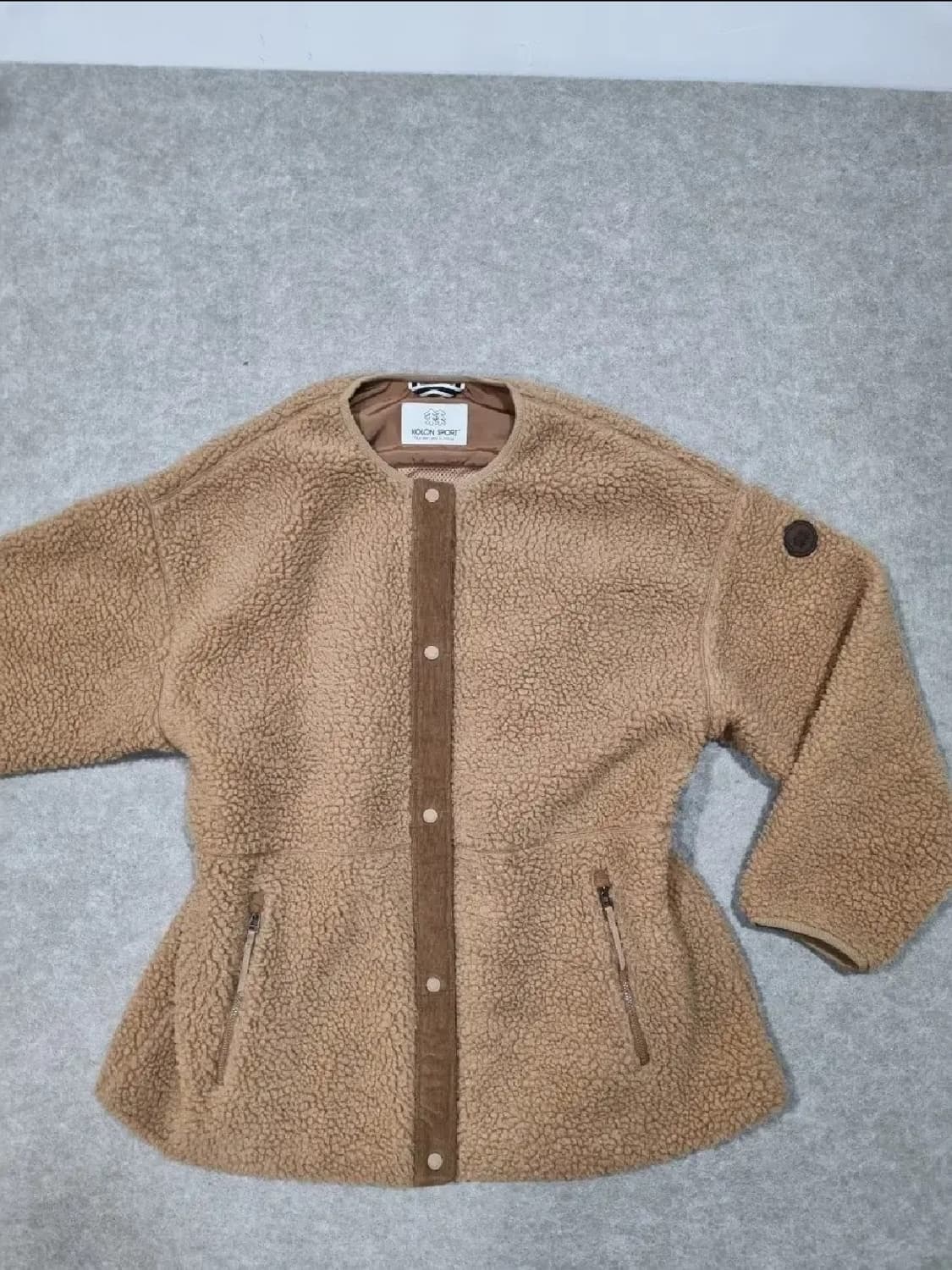 여성 100 코오롱 후리스 노카라 자켓 상품이미지3