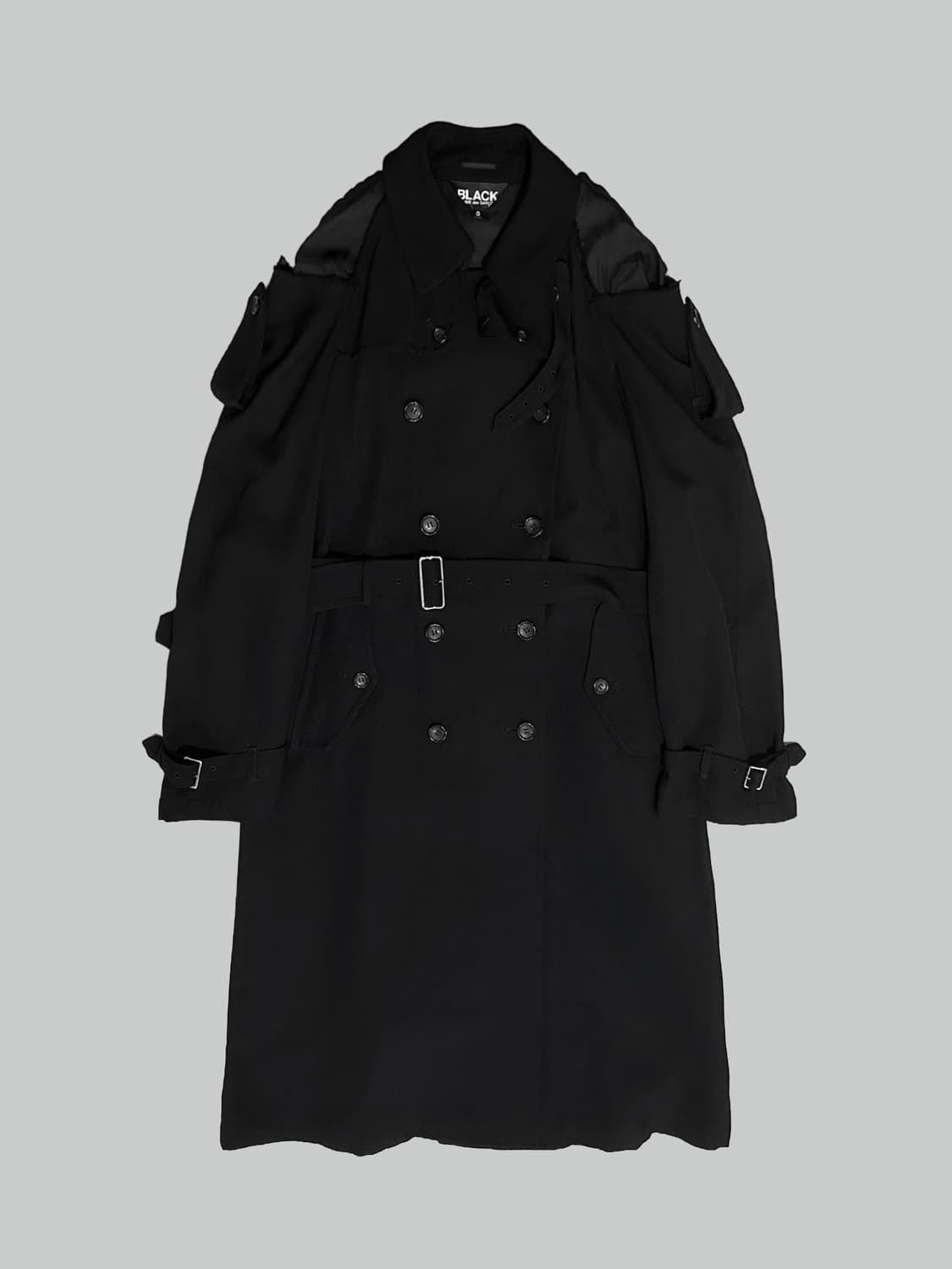 꼼데가르송 블랙 절개 트렌치 코트 상품이미지2