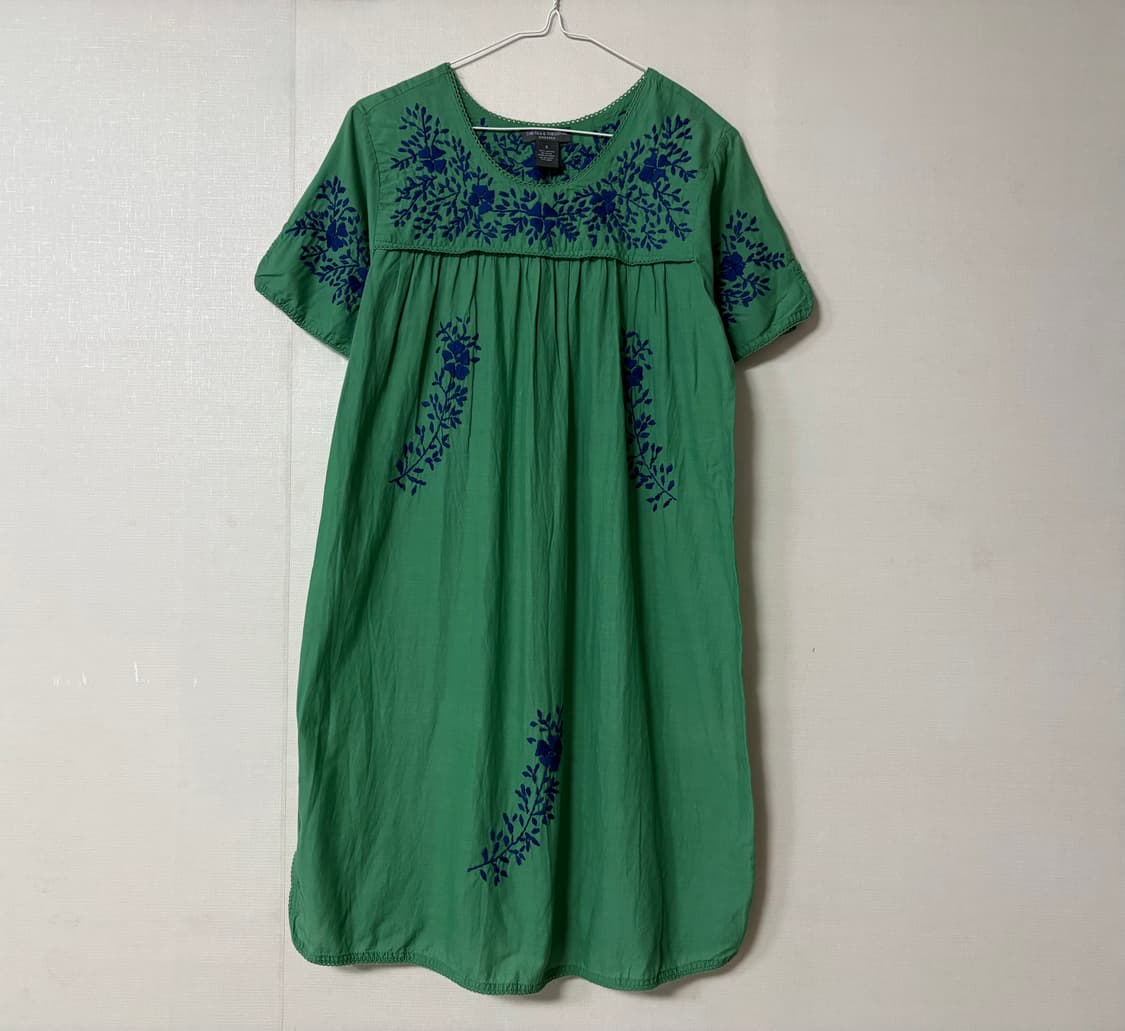 그린 자수 원피스~ 모리 하구미 상품이미지1