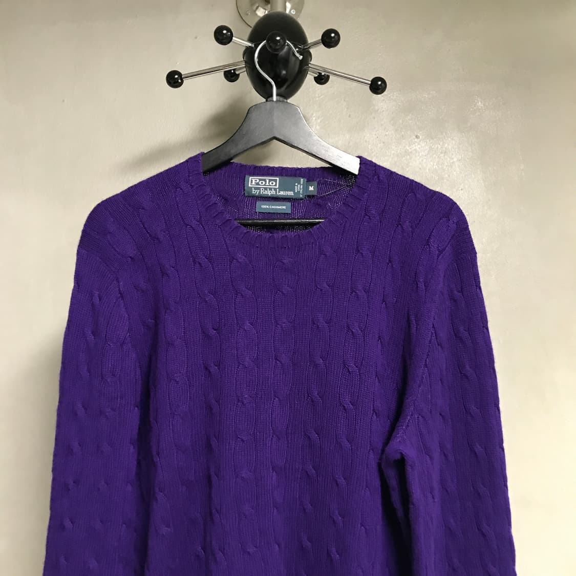 폴로 랄프로렌 케이블 캐시미어 니트 퍼플 M 상품이미지2