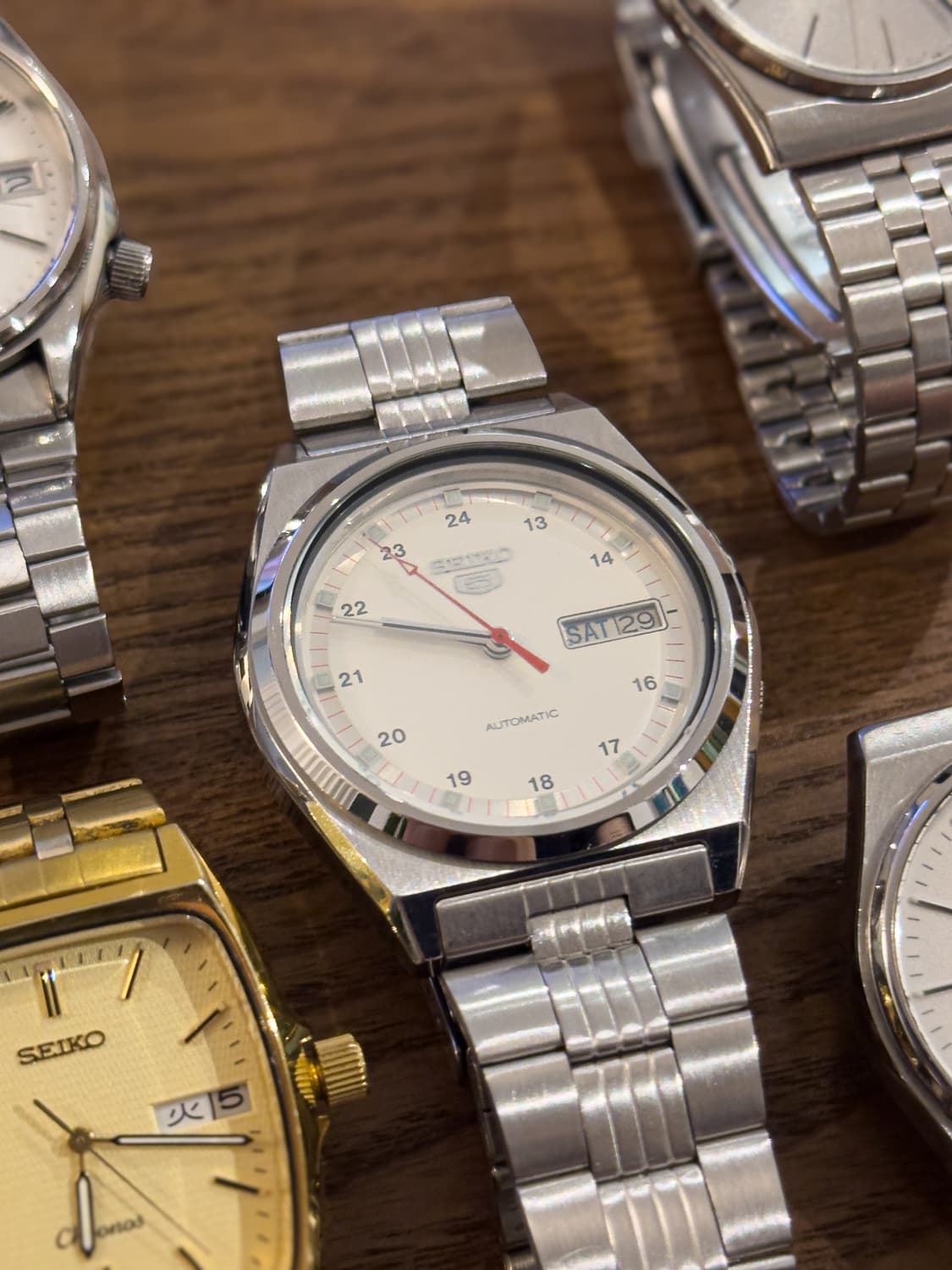 중고] 세이코 5 빈티지 오토매틱 시계 - 레드 핸즈 필드워치 밀리터리  상품이미지3