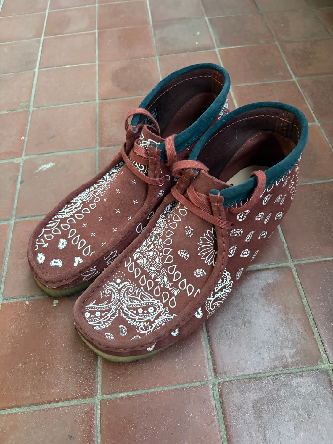 클락스 왈라비 부츠 페이즐리 레드 UK8.5 상품이미지1