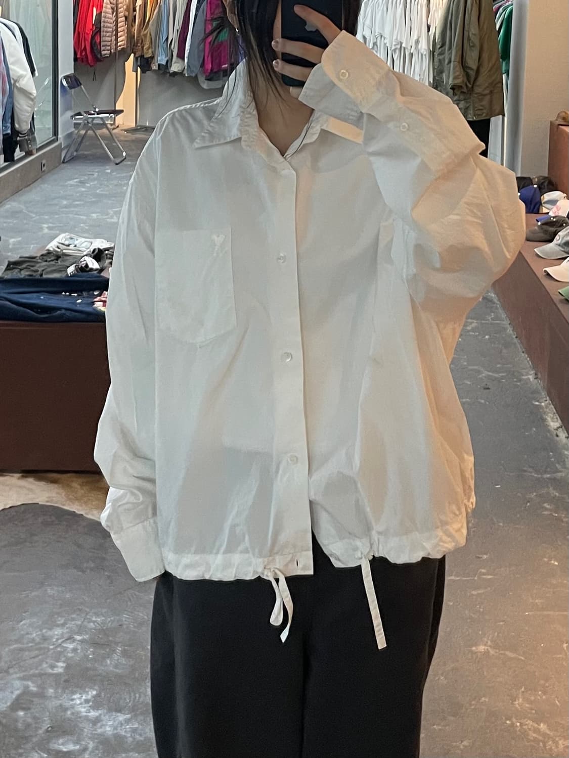 아미 드로스트링 화이트 셔츠 H2138 상품이미지1