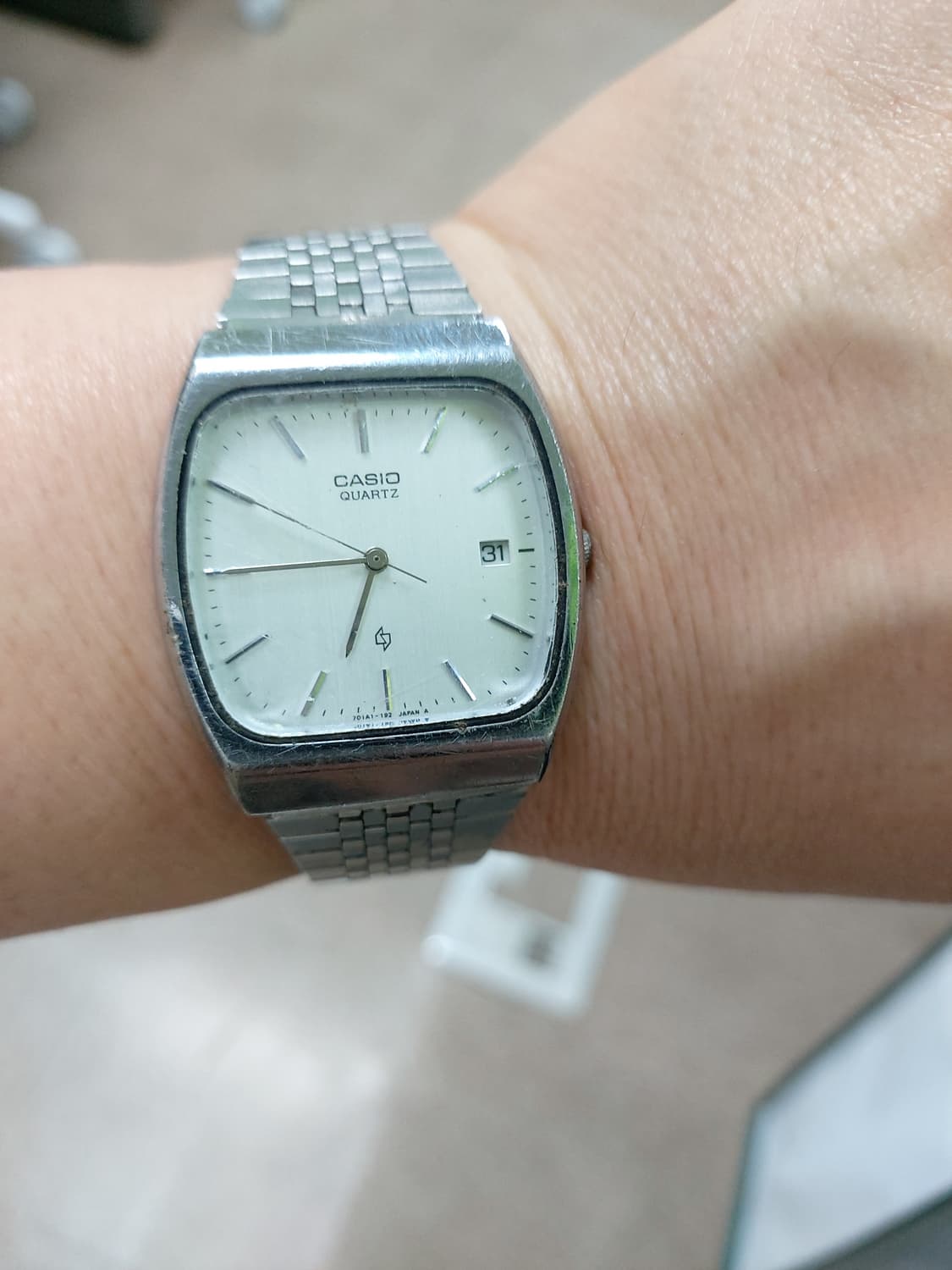 카시오 쿼츠 빈티지 남성 메탈 시계 상품이미지4