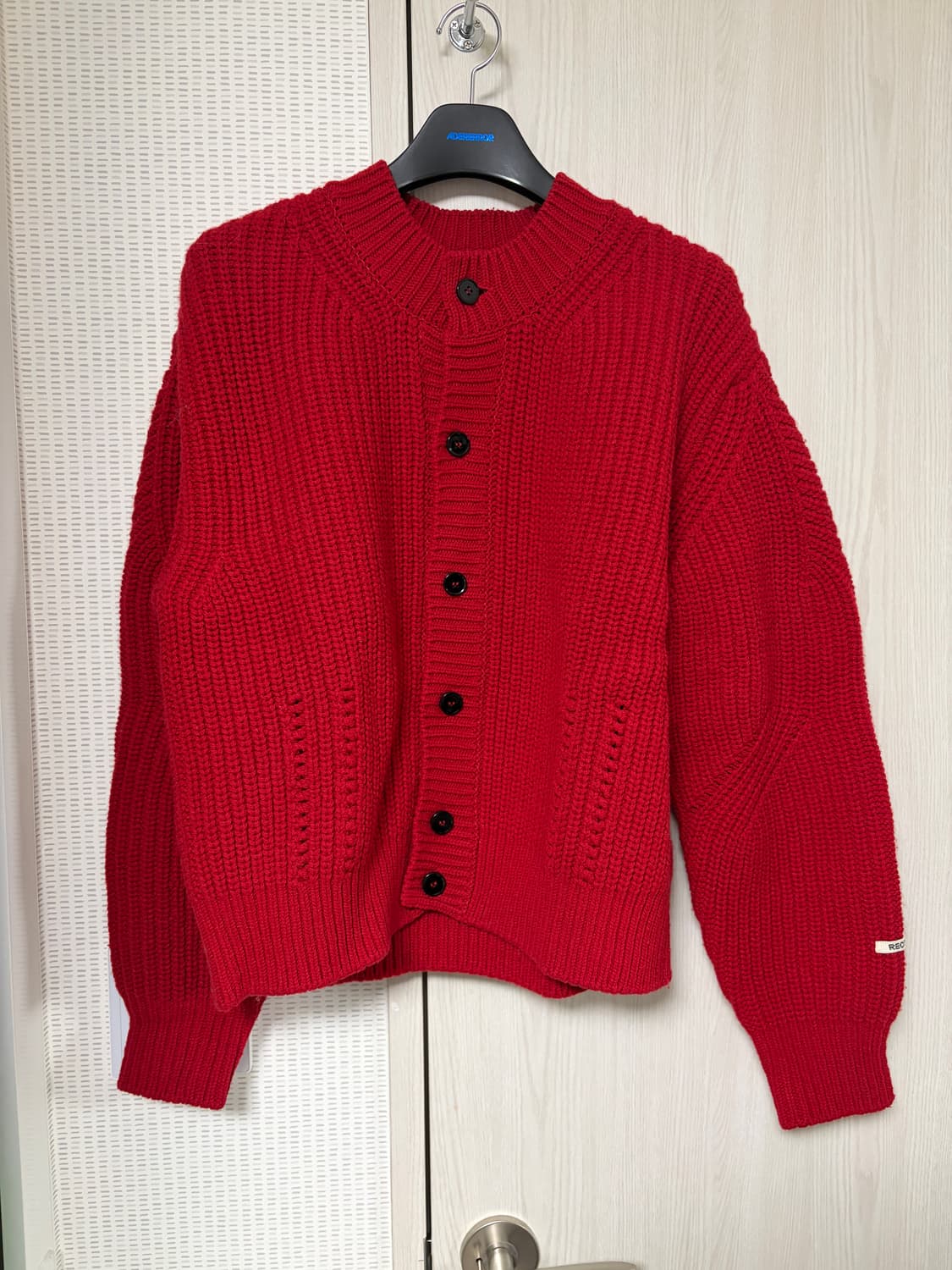 [M] 렉토 청키 울 가디건 레드 상품이미지1