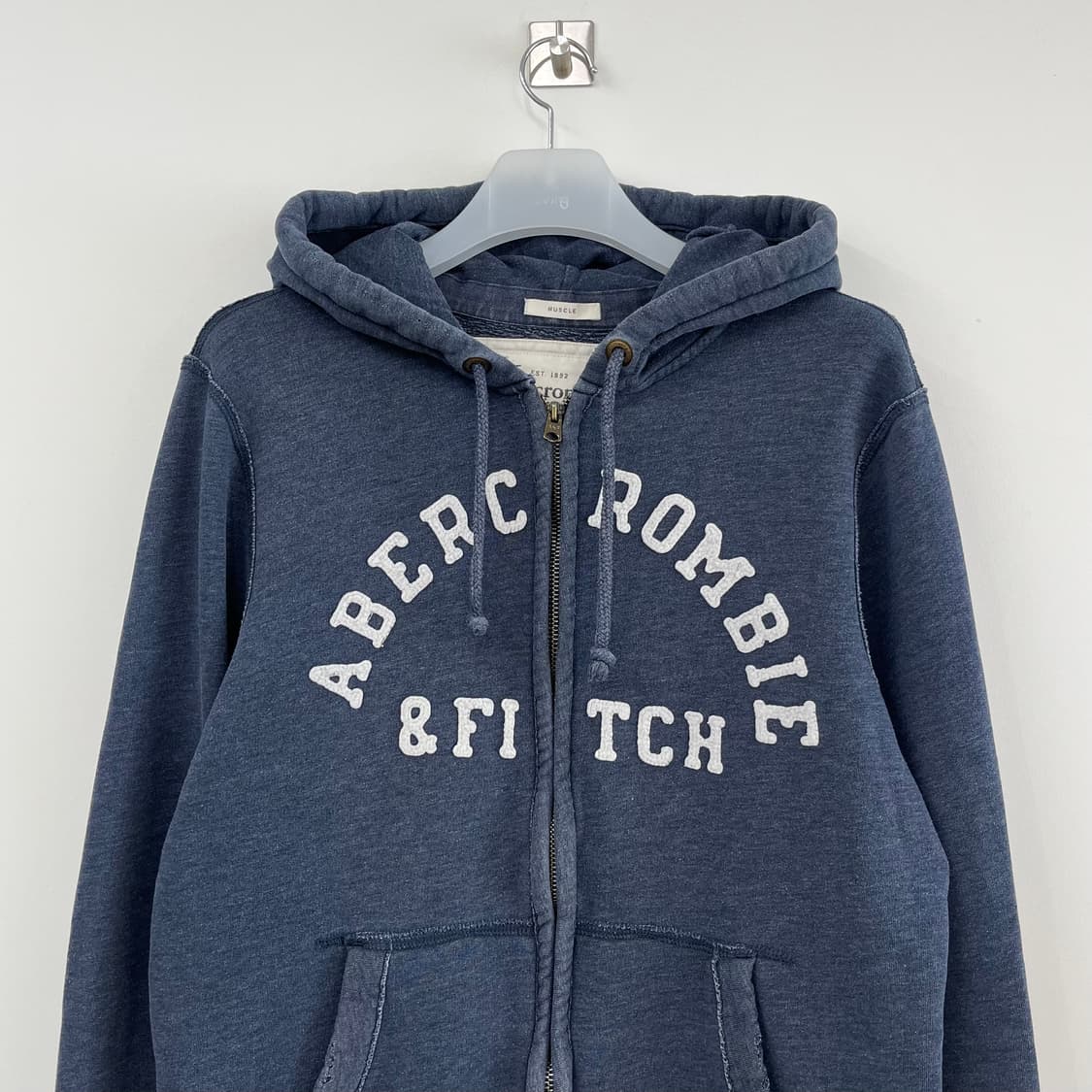 아베크롬비 자수로고 미드나잇 블루 후드집업 상품이미지4