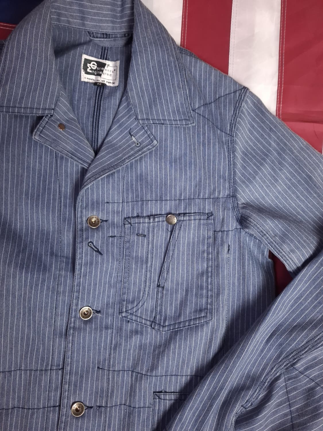 새제품급 오리지날 엔지니어드가먼츠 스트라이프 워크자켓 상품이미지6