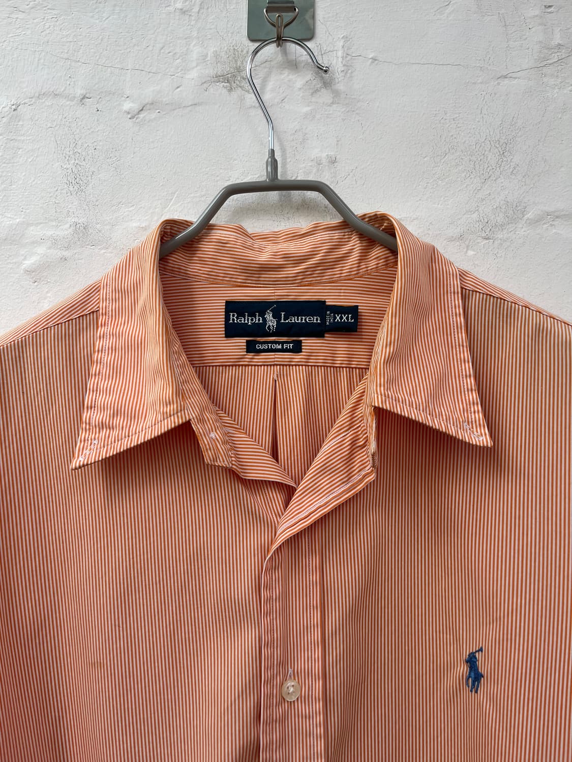 Polo Ralph Lauren 폴로 오렌지 스트라이프 셔츠 XXL 상품이미지2