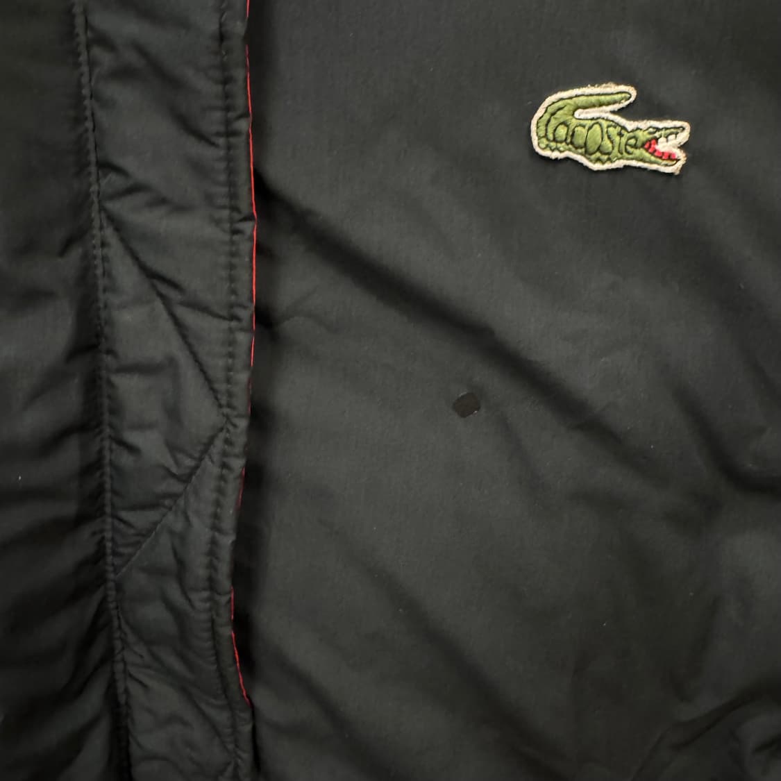 00s 라코스테 리버시블 덕다운 패딩 점퍼 레드 블랙 상품이미지10