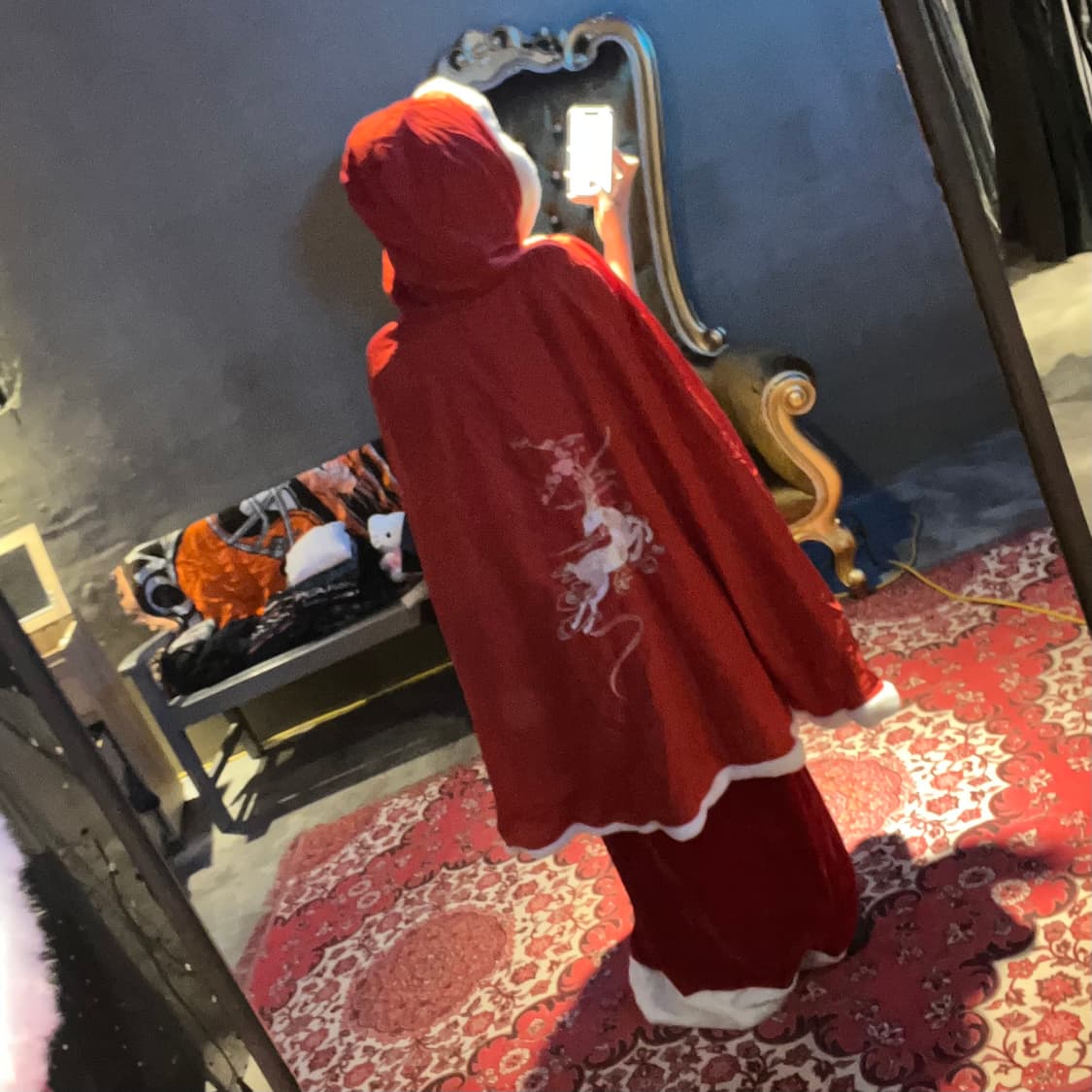 크리스마스 원피스 자수망토세트 상품이미지5