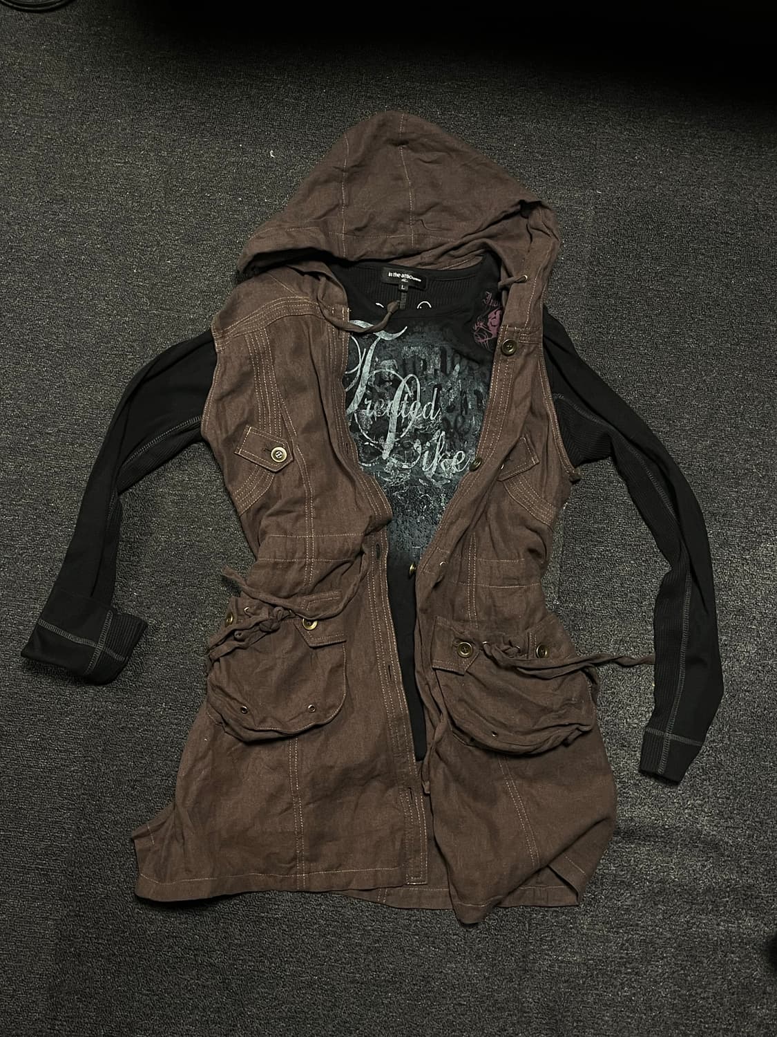 Dark Grunge-vest hoodie(Cargo) 상품이미지1