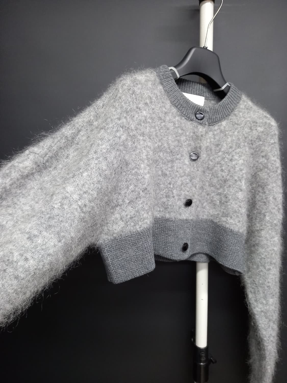 새 MIMME 밈미 모헤어 크롭 가디건 F 33-66 상품이미지4