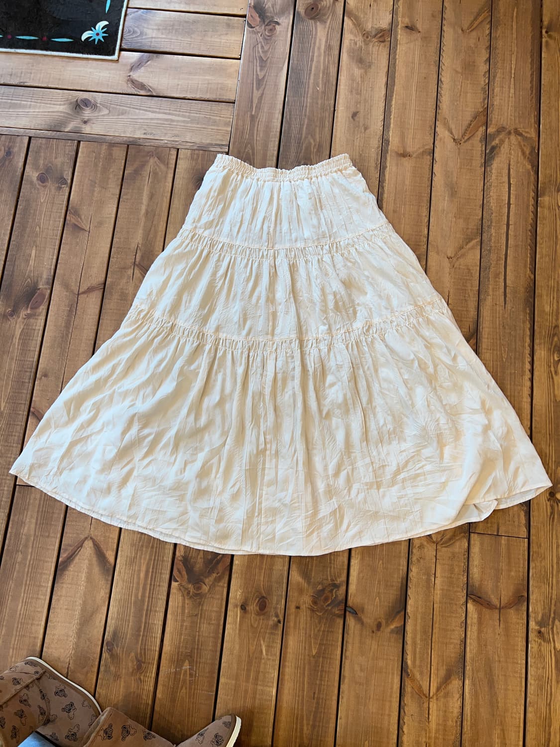 베이지 프릴 롱 치마 상품이미지6