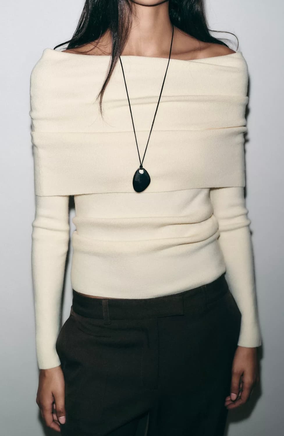 ZARA 자라 셔링 홀터 니트 탑, 자라 오프숄더 니트 탑 상품이미지3