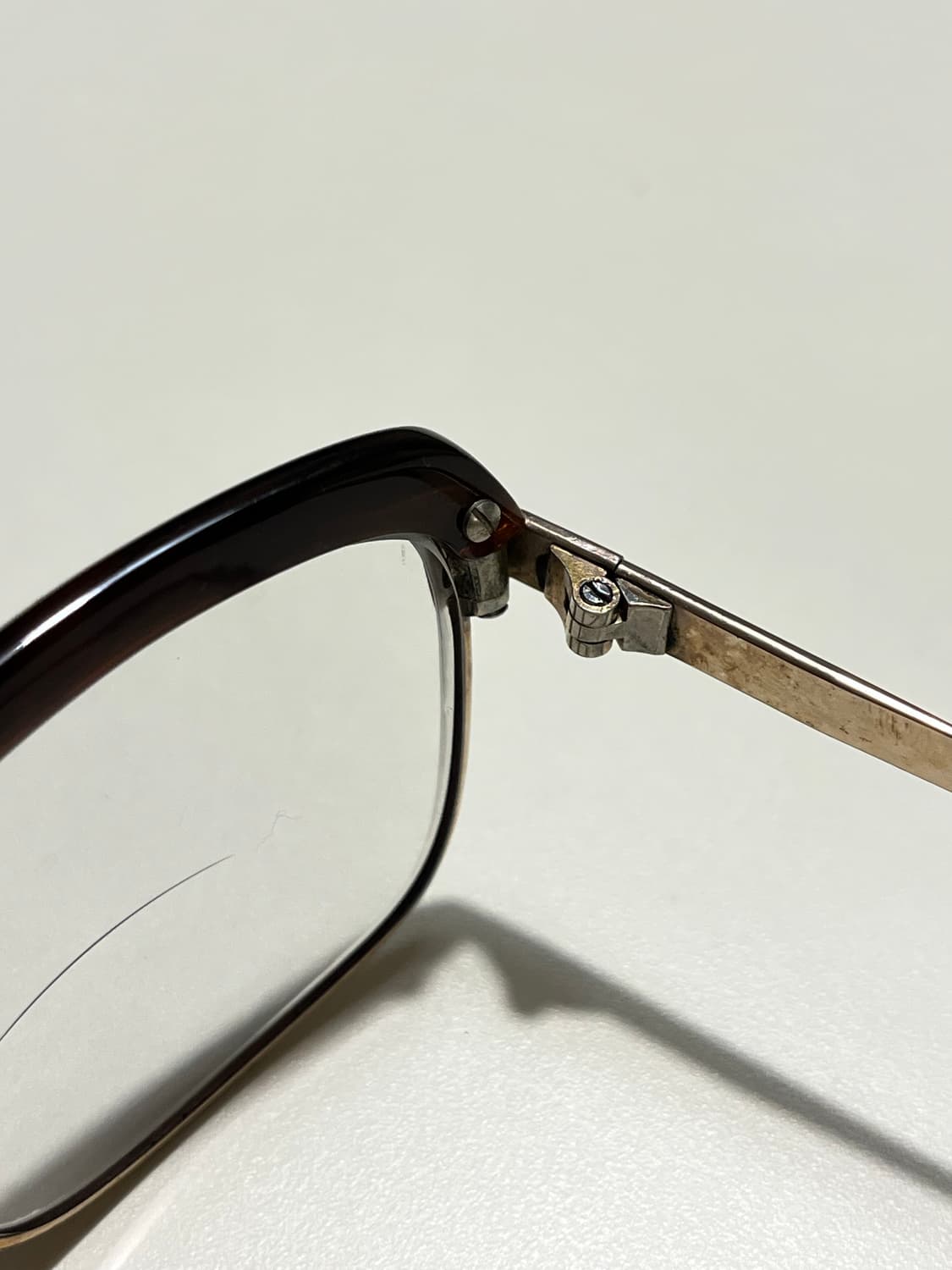 빈티지 12KGF 금장 하금테 안경 (귀갑 스타일/52사이즈) 상품이미지5