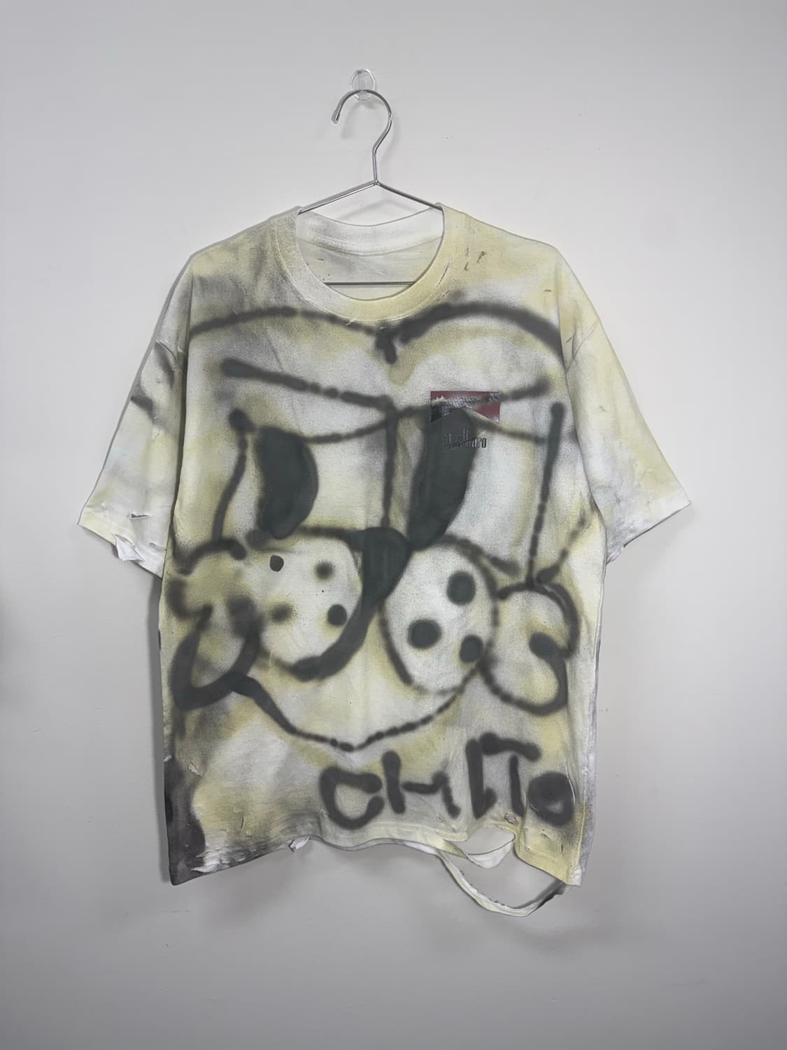 치토 그래피티 프린팅 커스텀 다스트레스드 데미지 반팔  상품이미지2