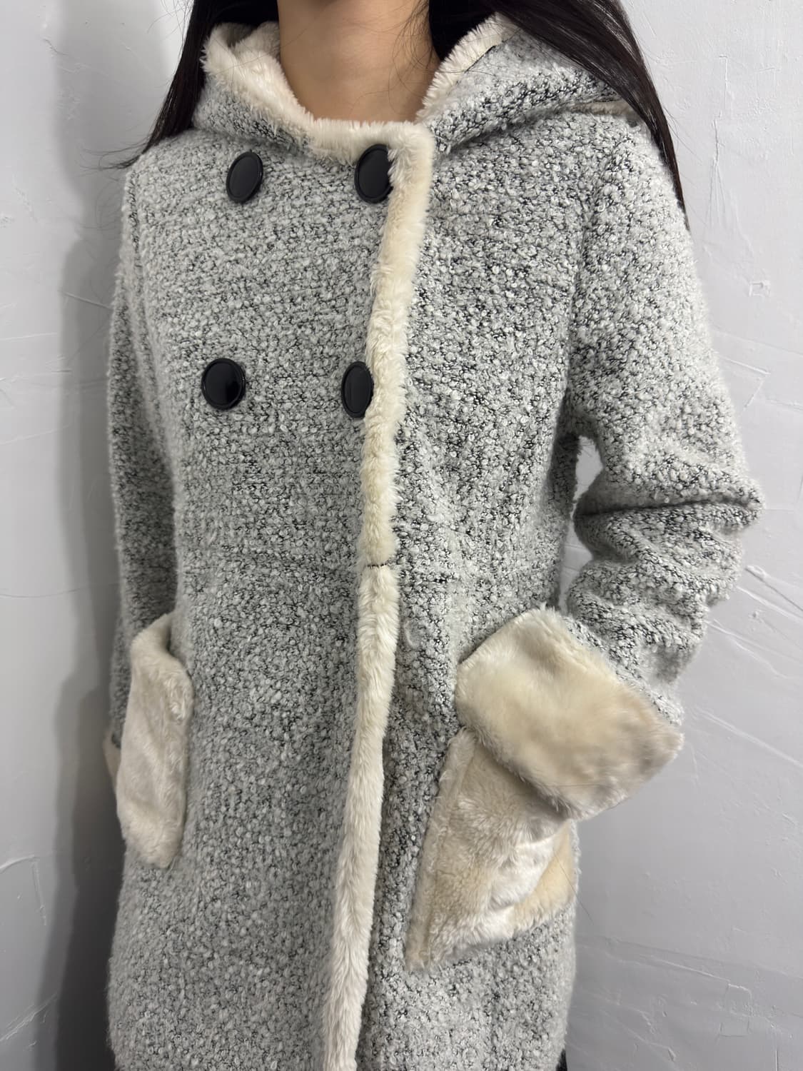 fairy shade fur detail hood coat 상품이미지3