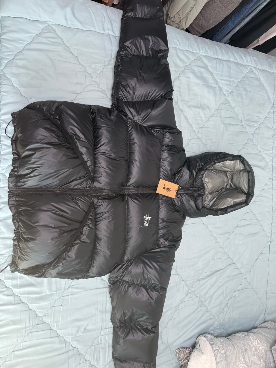 스투시 다운 파카 마이크로 립스탑 팬텀 블랙 L(새상품) 상품이미지3