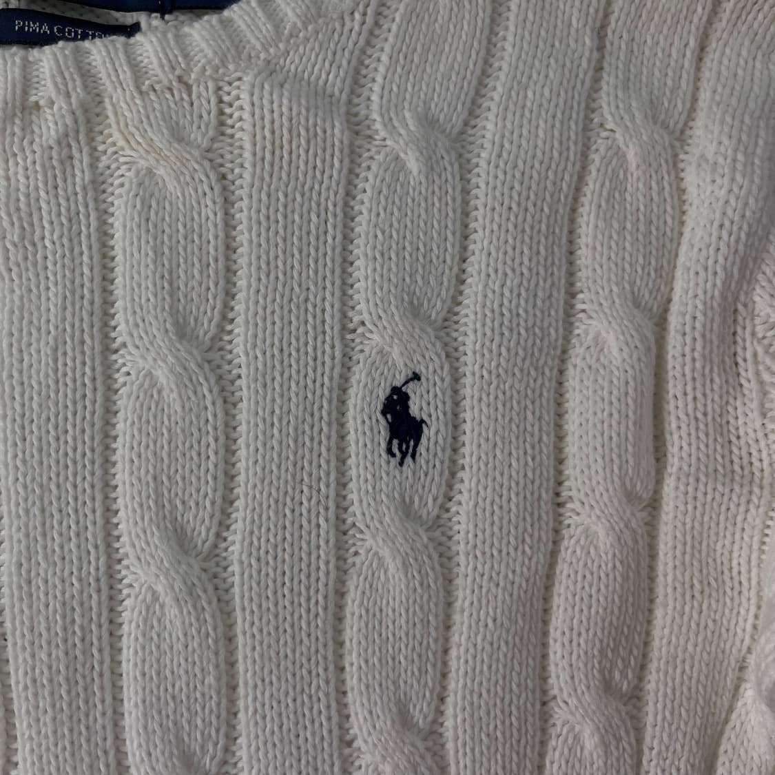 W 95 폴로 랄프로렌 백화점 신형 꽈베기 화이트 니트 상품이미지3