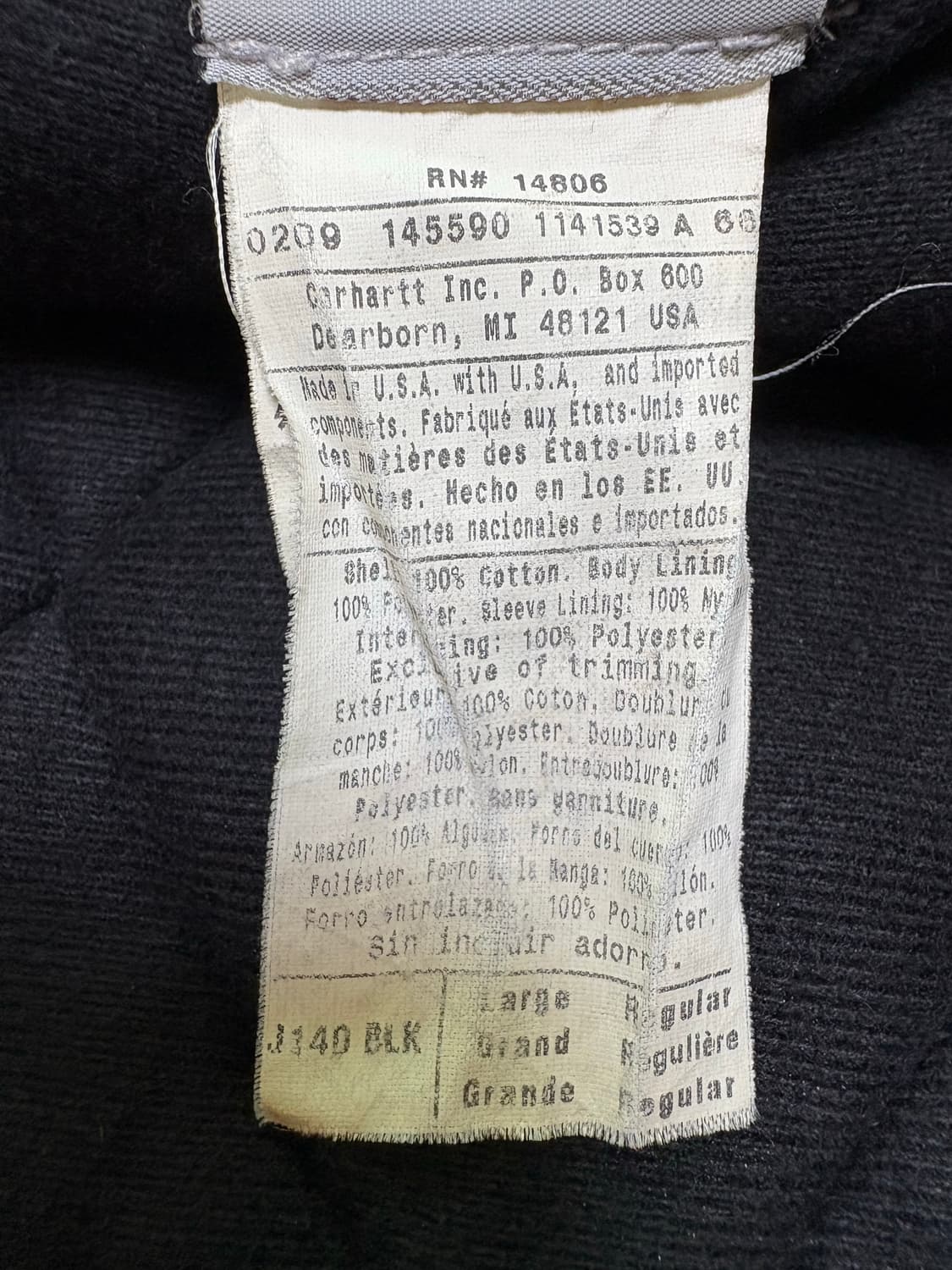 칼하트 00s j140 blk L 상품이미지4