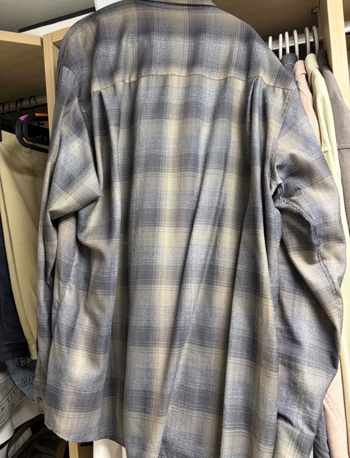 오라리 24aw 체크셔츠 챠콜 색상 5사이즈 상품이미지2