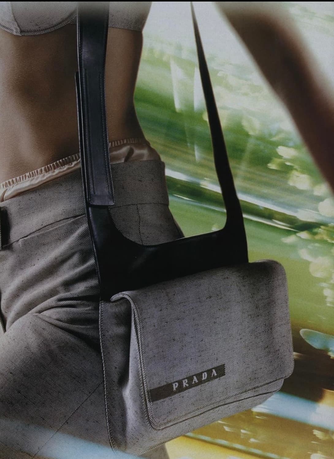 SS1999 PRADA canvas leather shoulder bag 상품이미지9