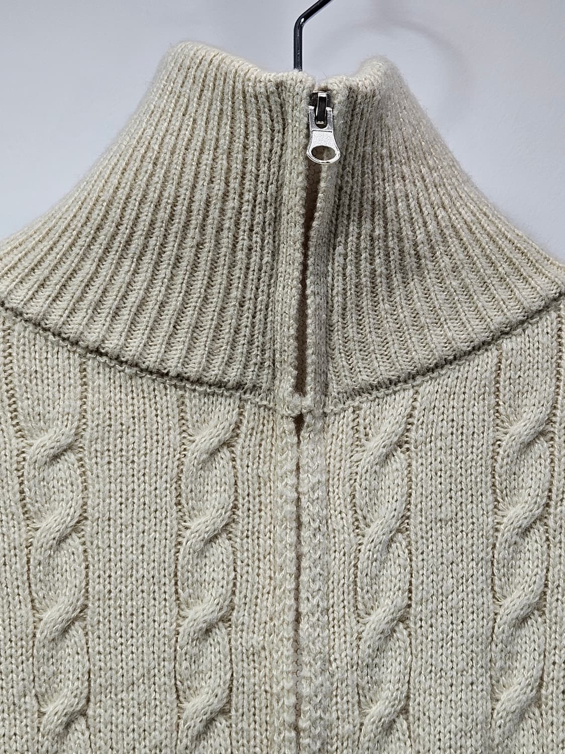 아이보리 니트 집업 가디건 상품이미지3