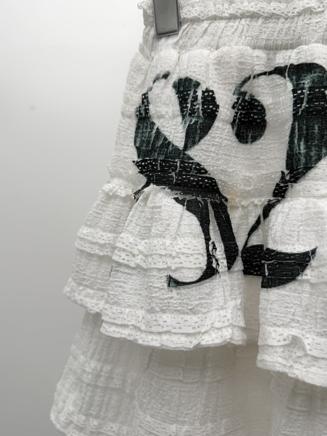 화이트 레터링 프릴 미니 스커트 상품이미지2