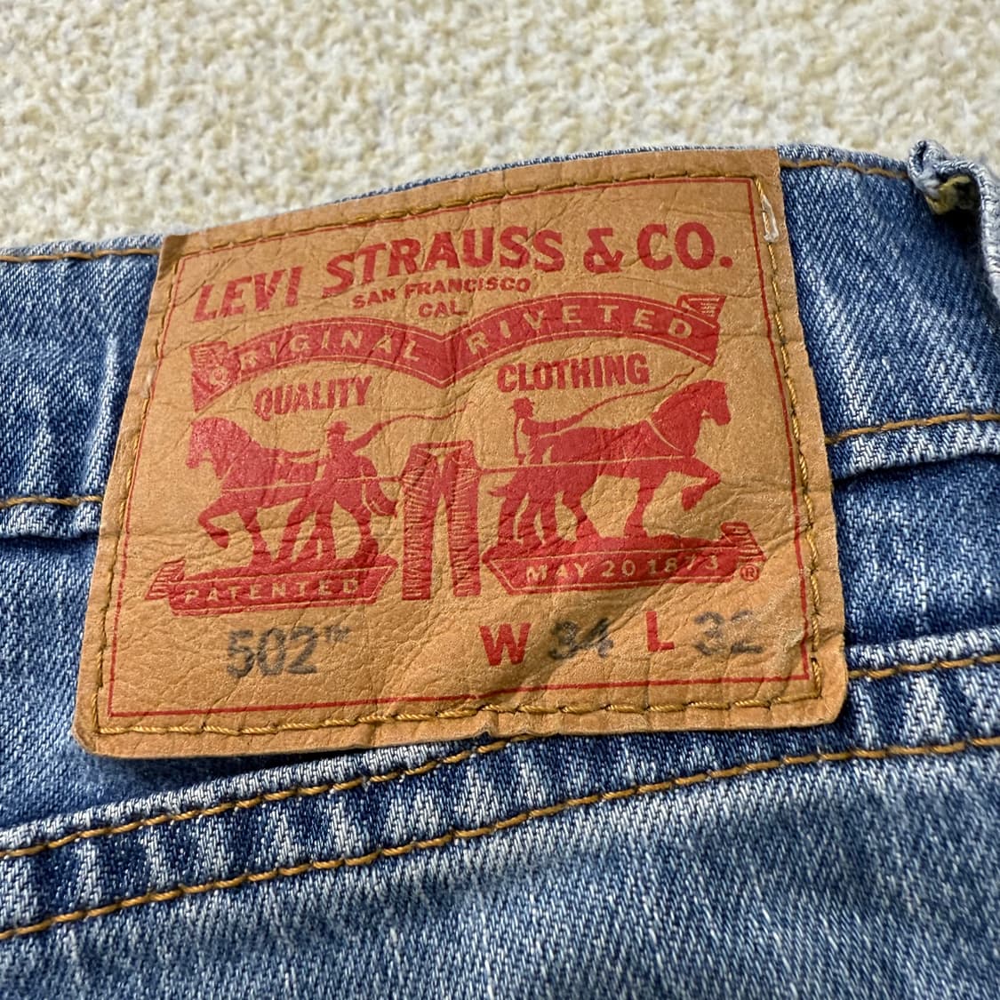 [W34 L32] 리바이스 502 워싱 데님팬츠 0106T1 상품이미지3