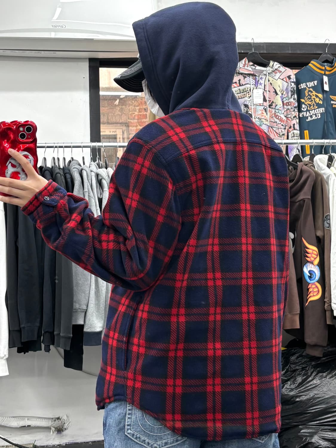 슈프림 퀼팅 체크 후드 자켓 상품이미지5