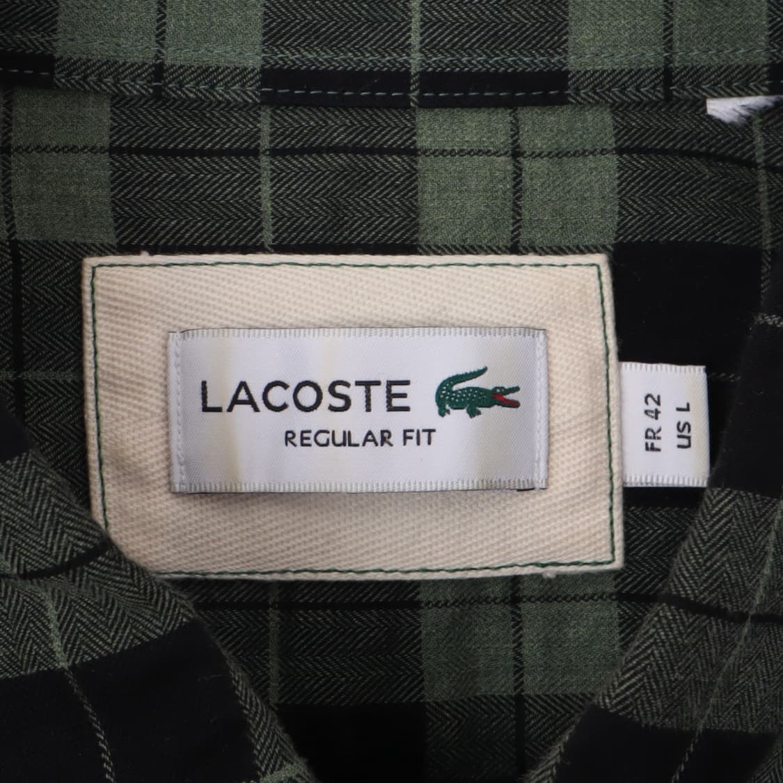 라코스테 그린 타탄 체크 레귤러핏 셔츠 상품이미지8