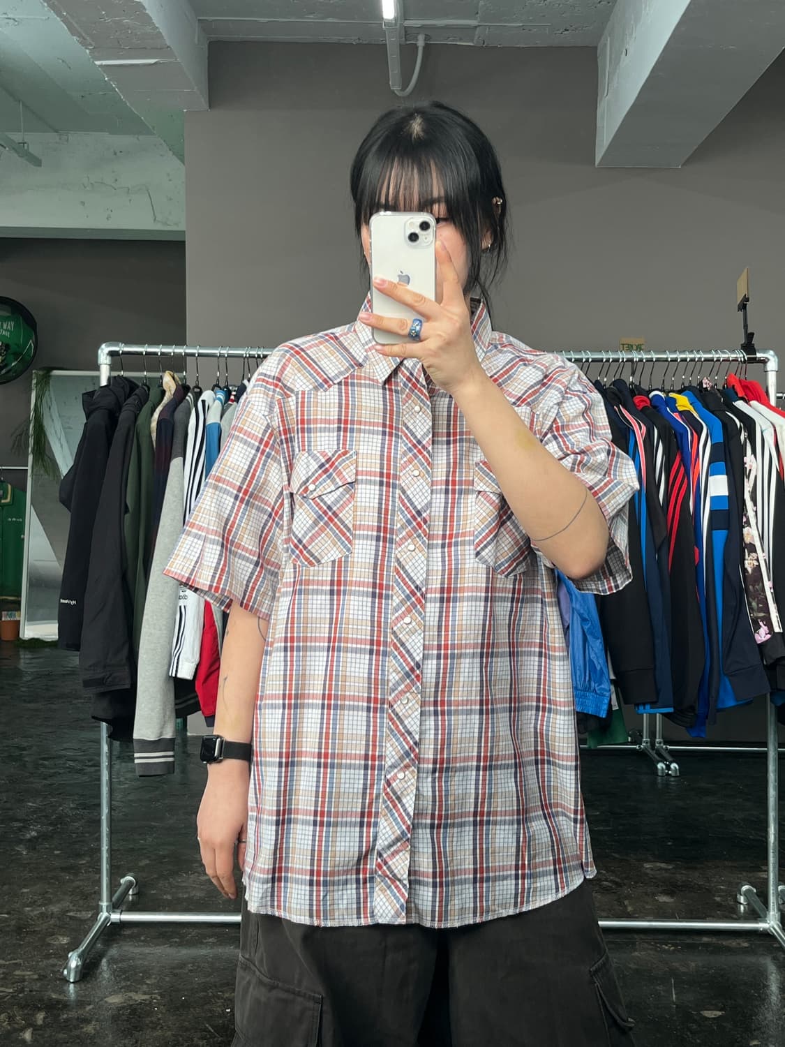 랭글러 웨스턴 체크 반팔 셔츠 상품이미지2