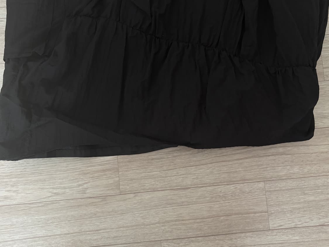 트리밍버드 나일론 셔링 셋업 스커트 블랙 상품이미지6