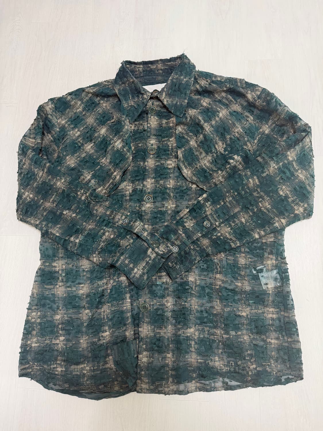 앤더슨벨 왓셔 쉬어 체크셔츠 그린 L 상품이미지1