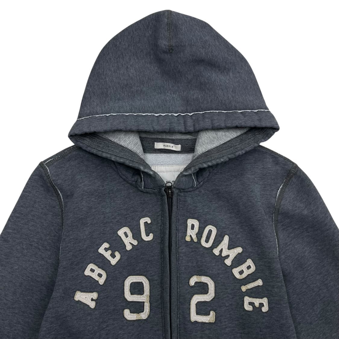 아베크롬비 센터로고 그레이 후드집업 S 상품이미지4