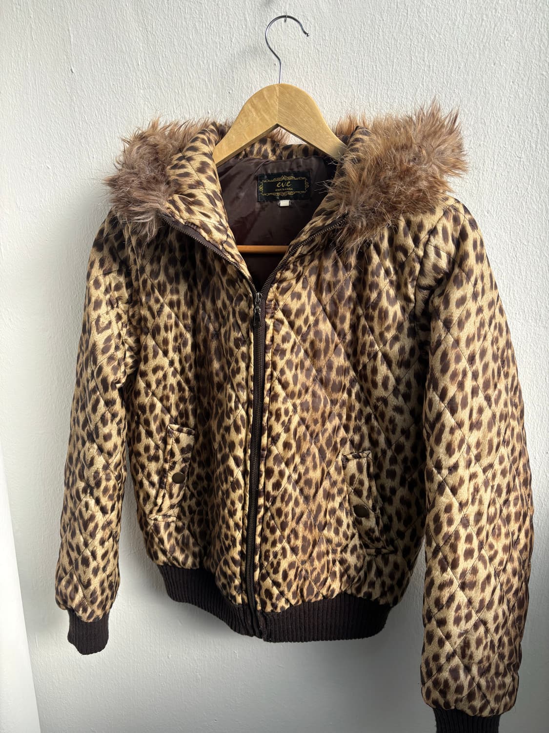 Vintage Leopard Fur Hood Jacket 상품이미지2