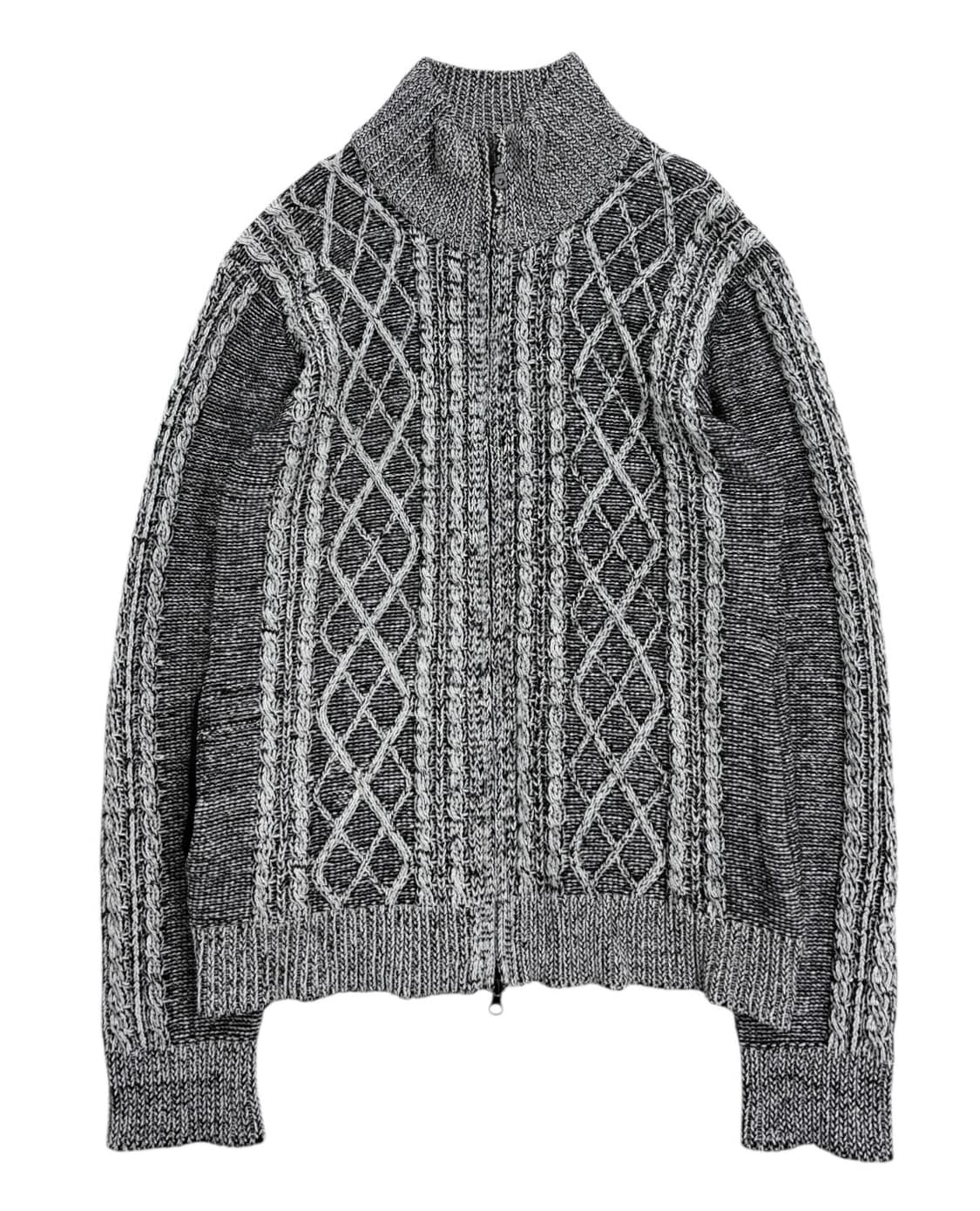 시멘틱 디자인 트위스티드 니트 집업 상품이미지4