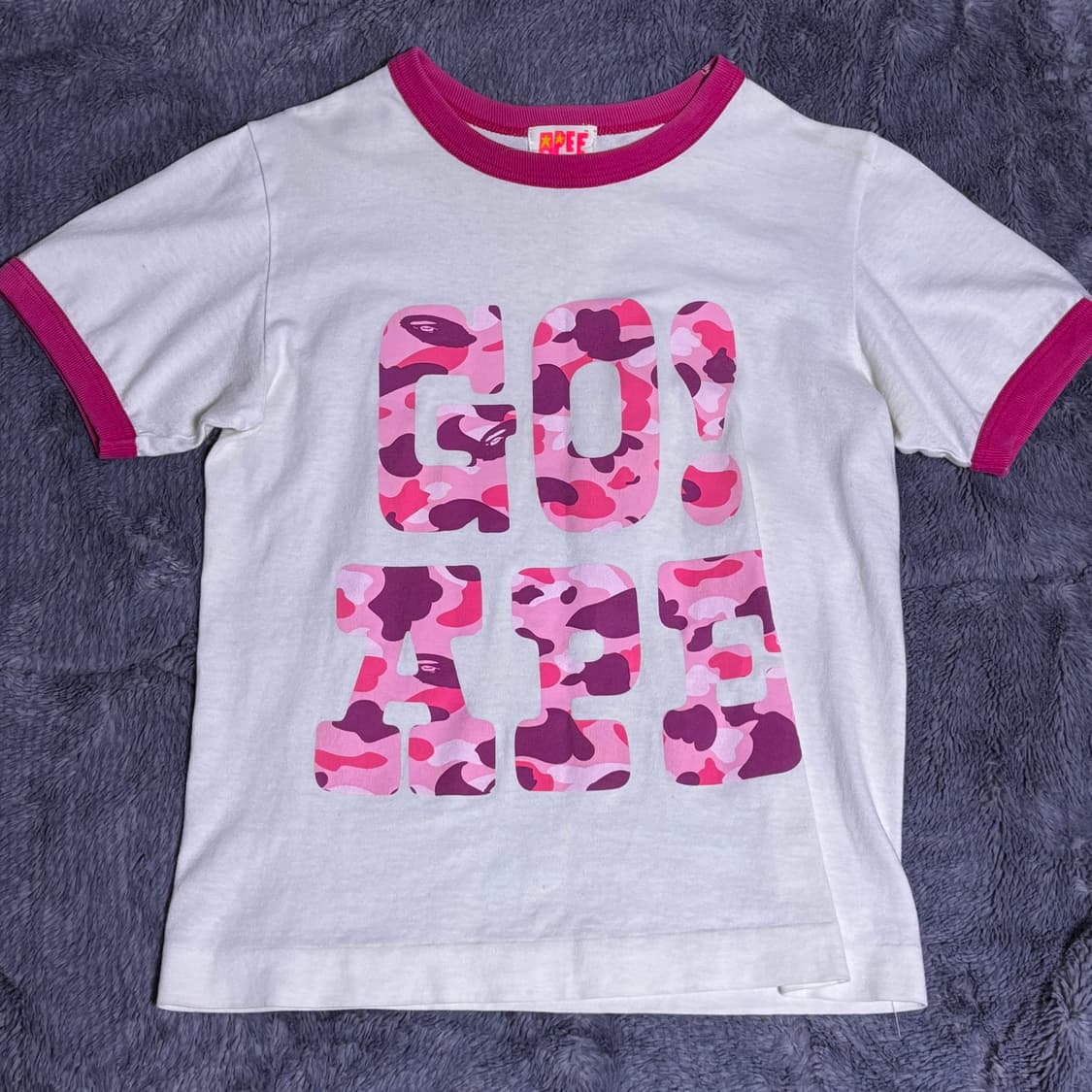 베이프 핑크 카모 반팔 링거티 상품이미지1