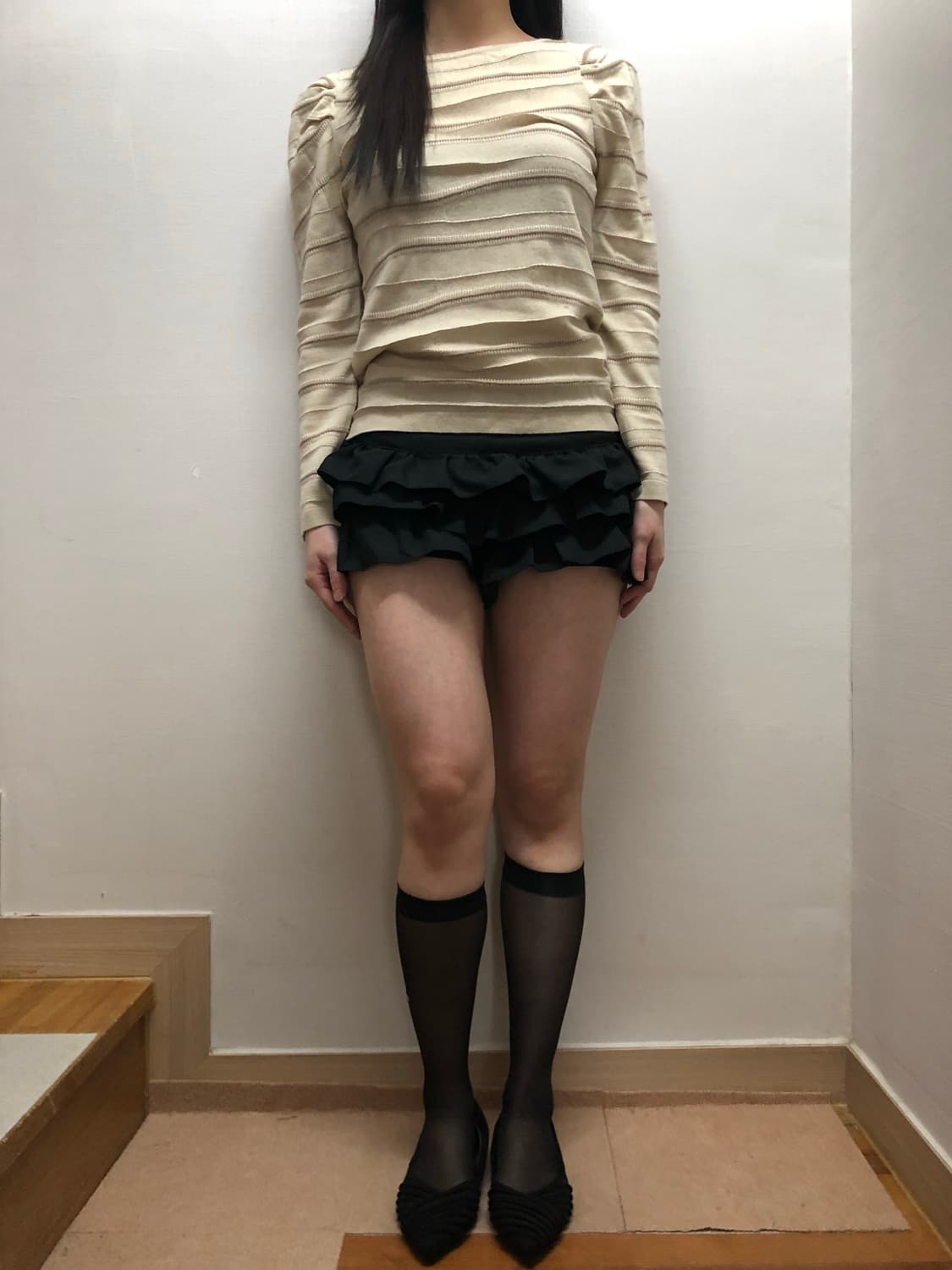 빈티지 블랙 미니 프릴 스커트 상품이미지2