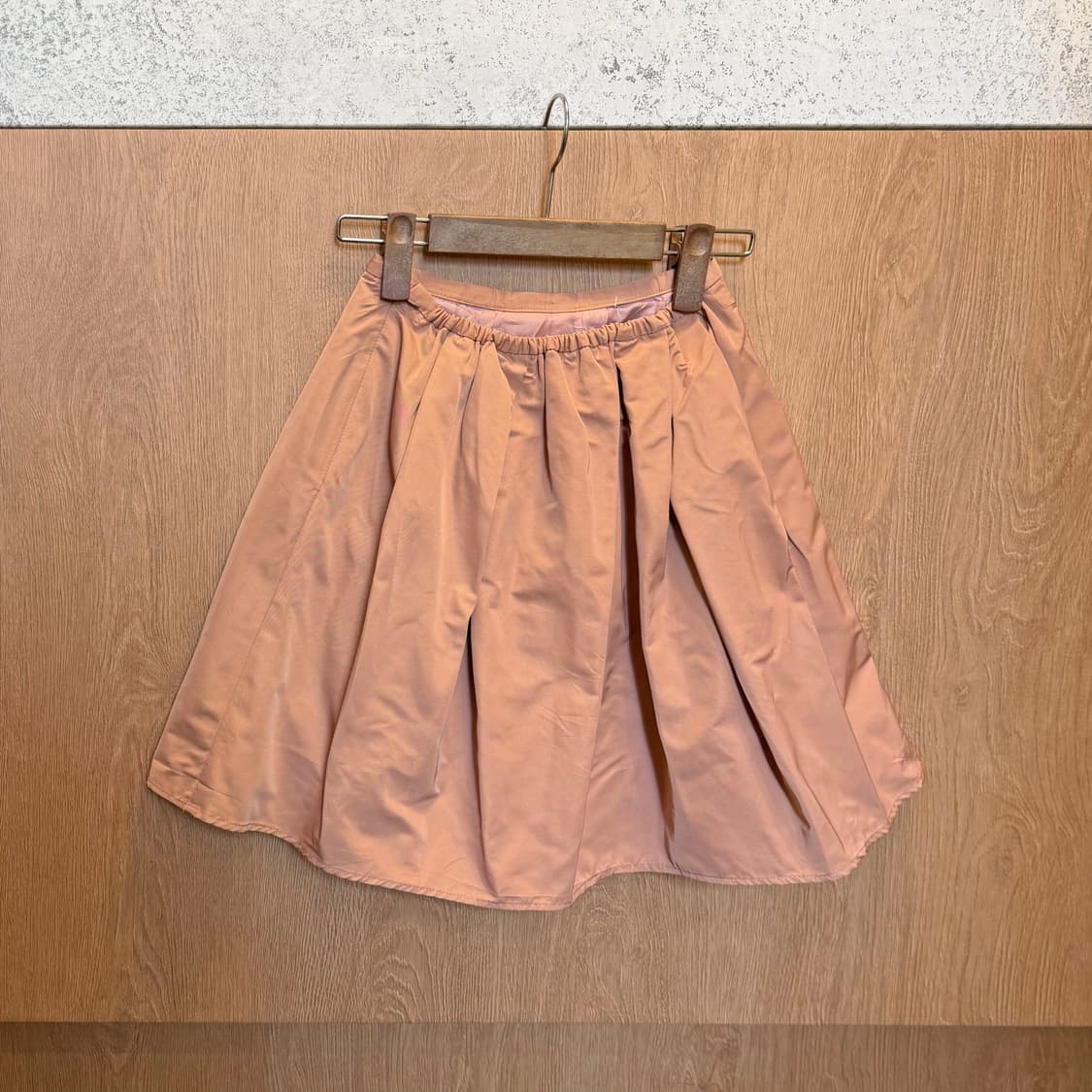 빈티지 밴딩 스커트 박스 플리츠 디테일 벌룬핏 핑크 베이지 상품이미지6