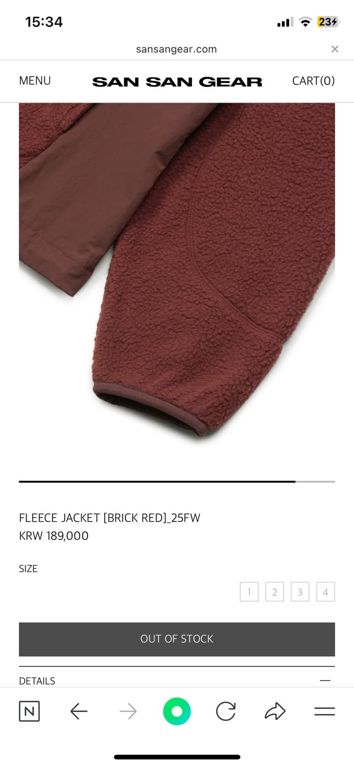 산산기어 플리스 재킷 브릭레드 2사이즈 상품이미지4