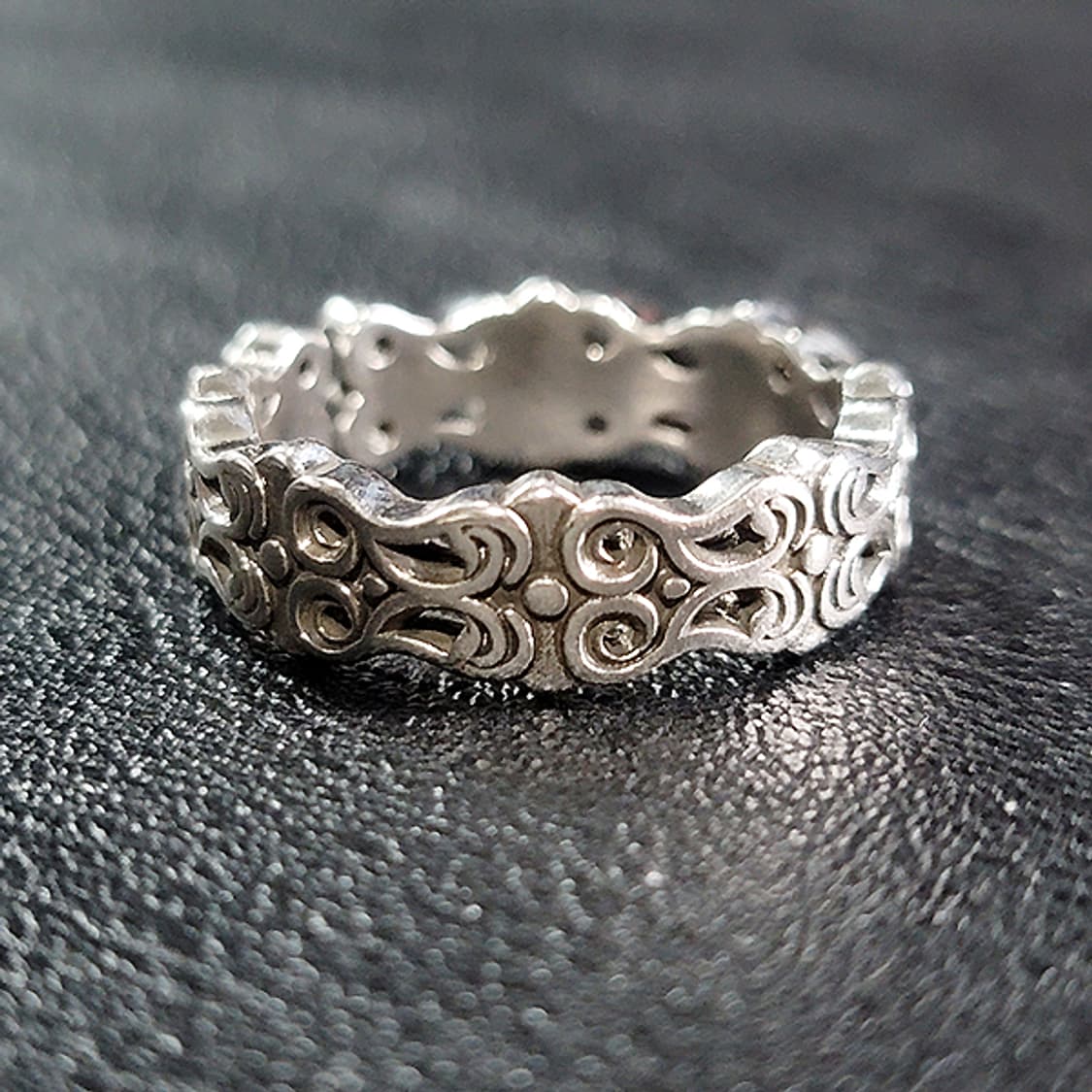 Rivel 백동 남자 엔틱 빈티지 명품 고대 곡선 문양 반지 상품이미지2