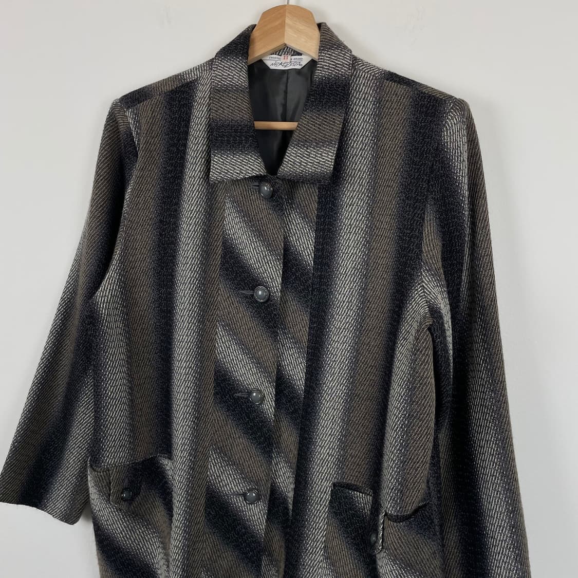 재패니즈 울 100% 패턴 카라 블레이저 상품이미지3