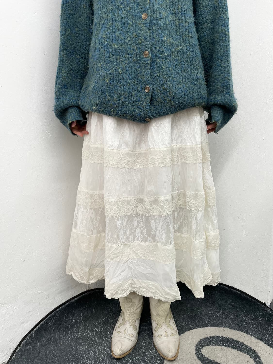 화이트모리 레이스 캉캉 롱 스커트 상품이미지2